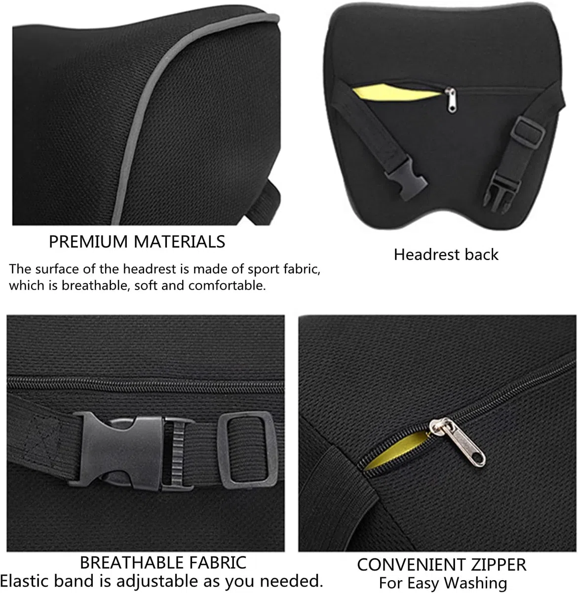 Almohada para Cuello para Audi Q6 e Tron AB 2022 | Cojín Ergonómico de Espuma Viscoelástica para Asiento de Auto Transpirable Soporte Cervical 2piezas