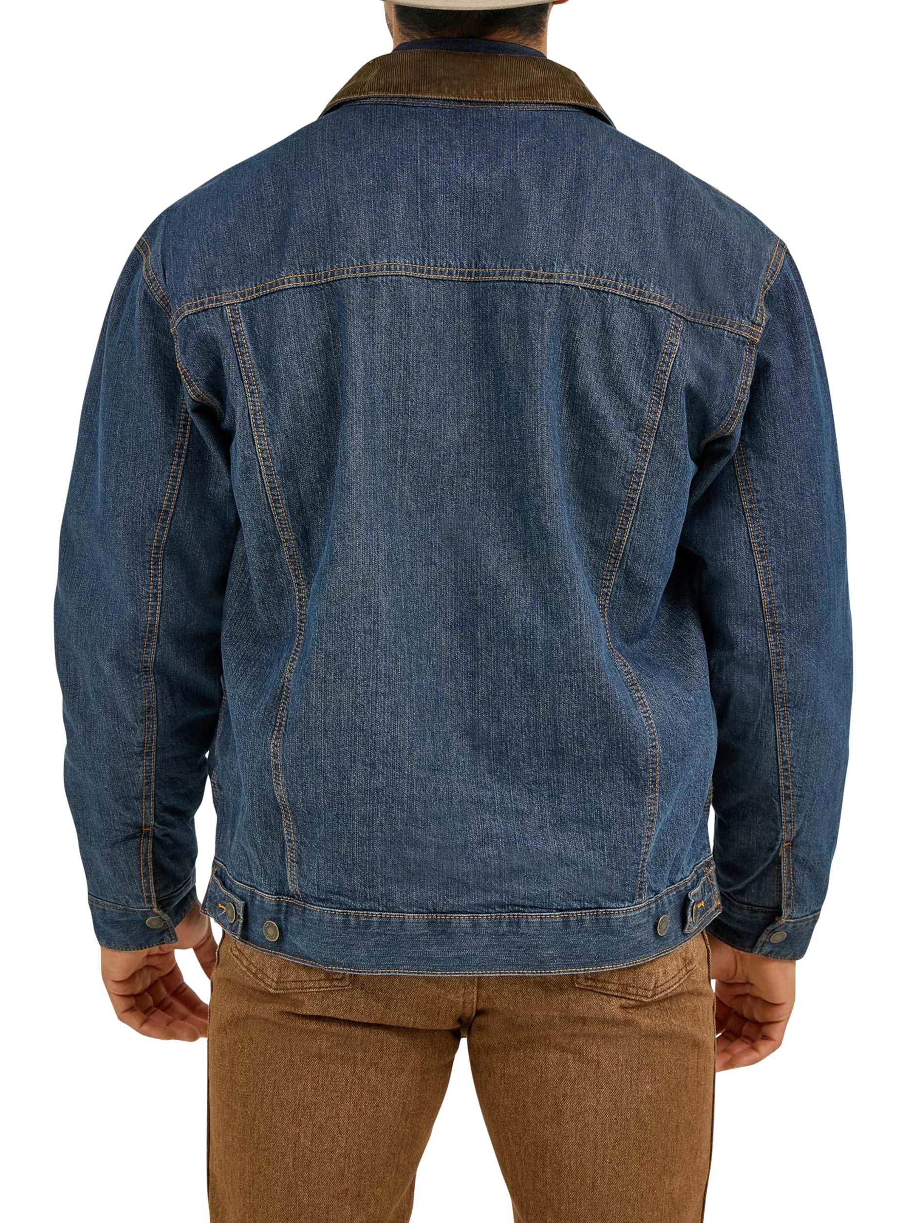 Wrangler Chaqueta vaquera con forro occidental para hombre, Denim/Blanket, X-Large