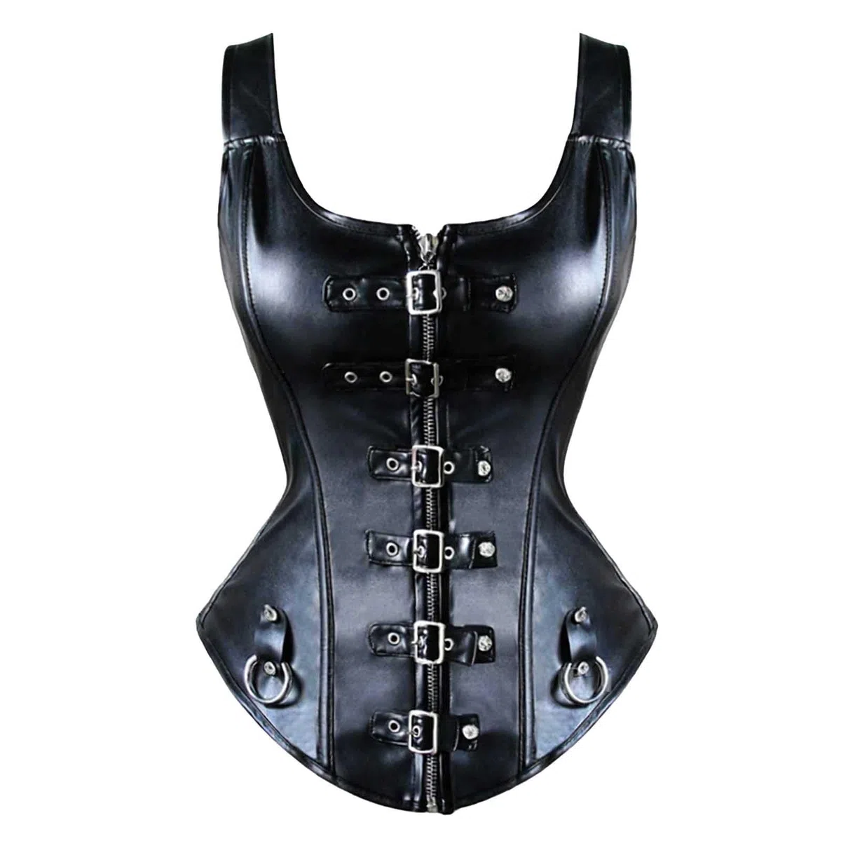 Genérico Corsé bajo busto con diseño metálico y cuero para entrenamiento gótico de cintura faja moldeadora femenina ideal para vestir uso doméstico y ocio durante todas las estaciones