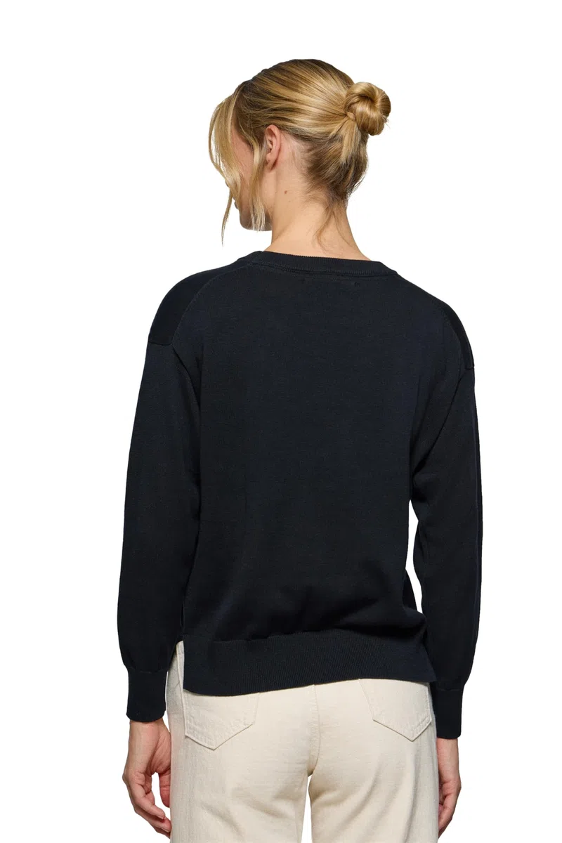 Polo Club Jersey de Punto con Cuello Redondo y Logo para Mujer - 100% algodón