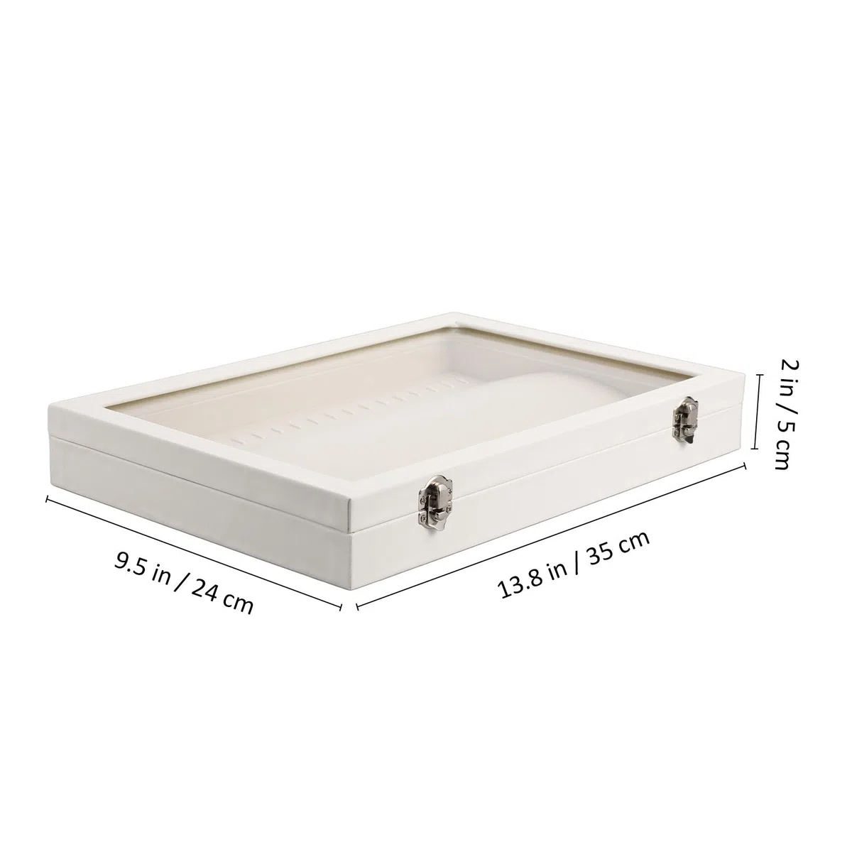 IMIKEYA Bandeja Organizadora para Collares de Madera Tapa Transparente, Caja para Joyas y Estuche Compacto para Colgantes, Adecuado para Viajar y Almacenar Collares de Forma Segura