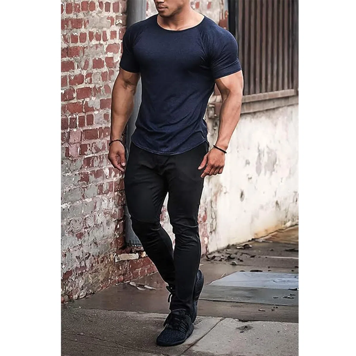 Brokig - Pantalones de deporte para hombre, corte ajustado, con bolsillos dobles