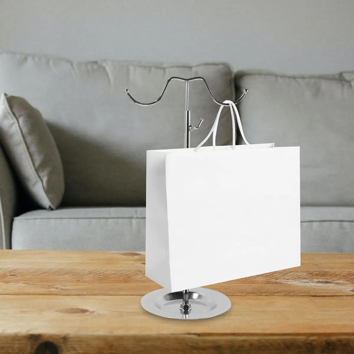 VALICLUD 2piezas Soporte Ajustable De Metal Para Bolsos Expositor Con Doble Colgador Resistente y Seguro Para Mesa Organizador Para Hogar y Tienda