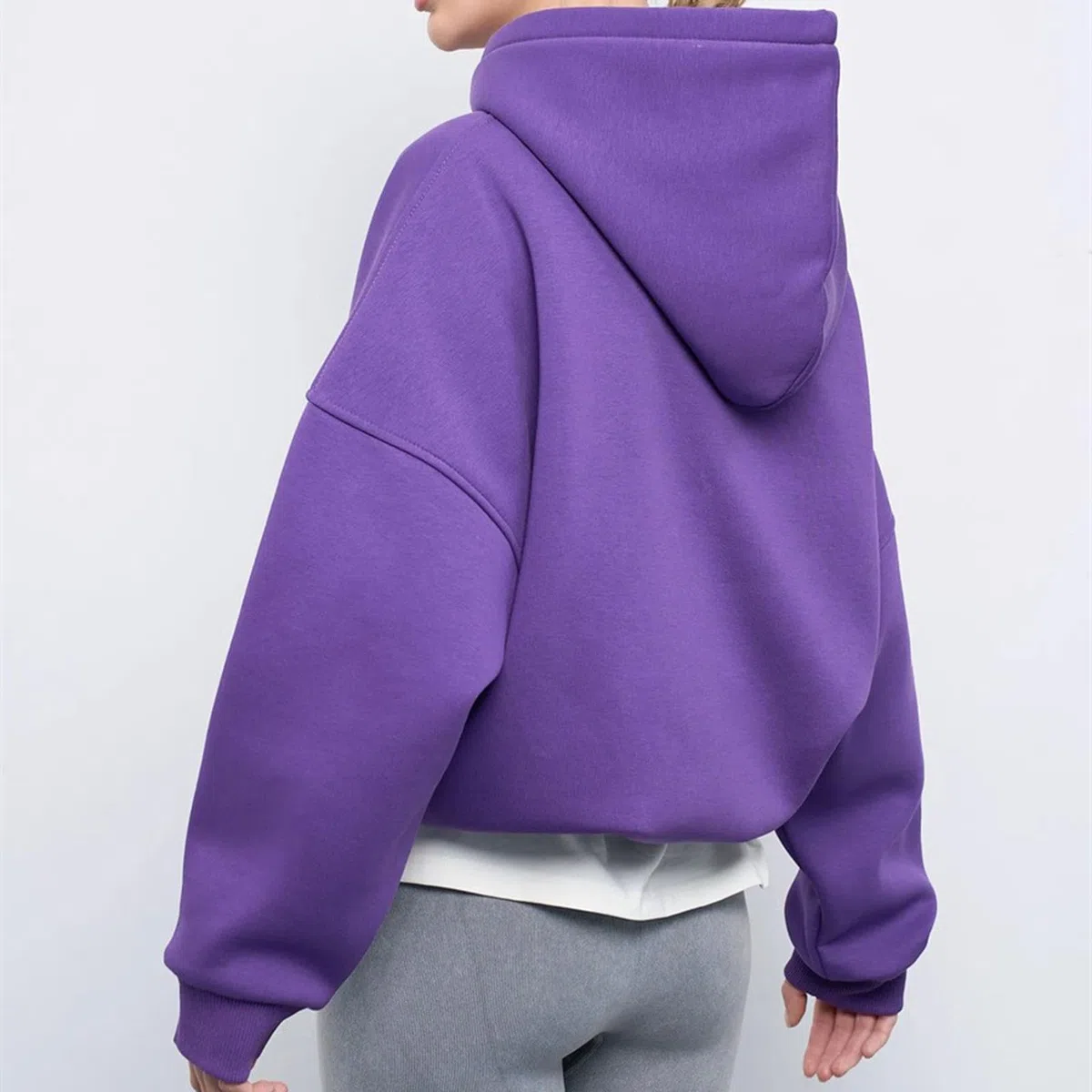 Sudaderas de mujer con capucha con cremallera chic holgada superior con