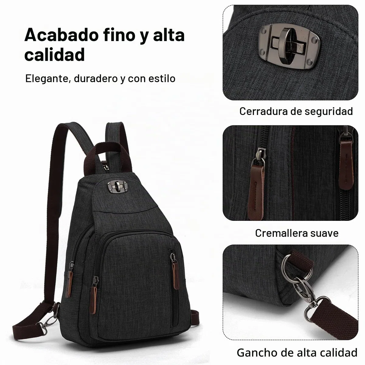 FANDARE Retro Bolsa de Pecho Pequeño Mochila Bolsos Cruzados Sling Crossbody Bag Bolsa de Hombro para Hombre Mujer Viaje Gimnasio Deportiva Ciclismo Daypacks Durable Poliéster