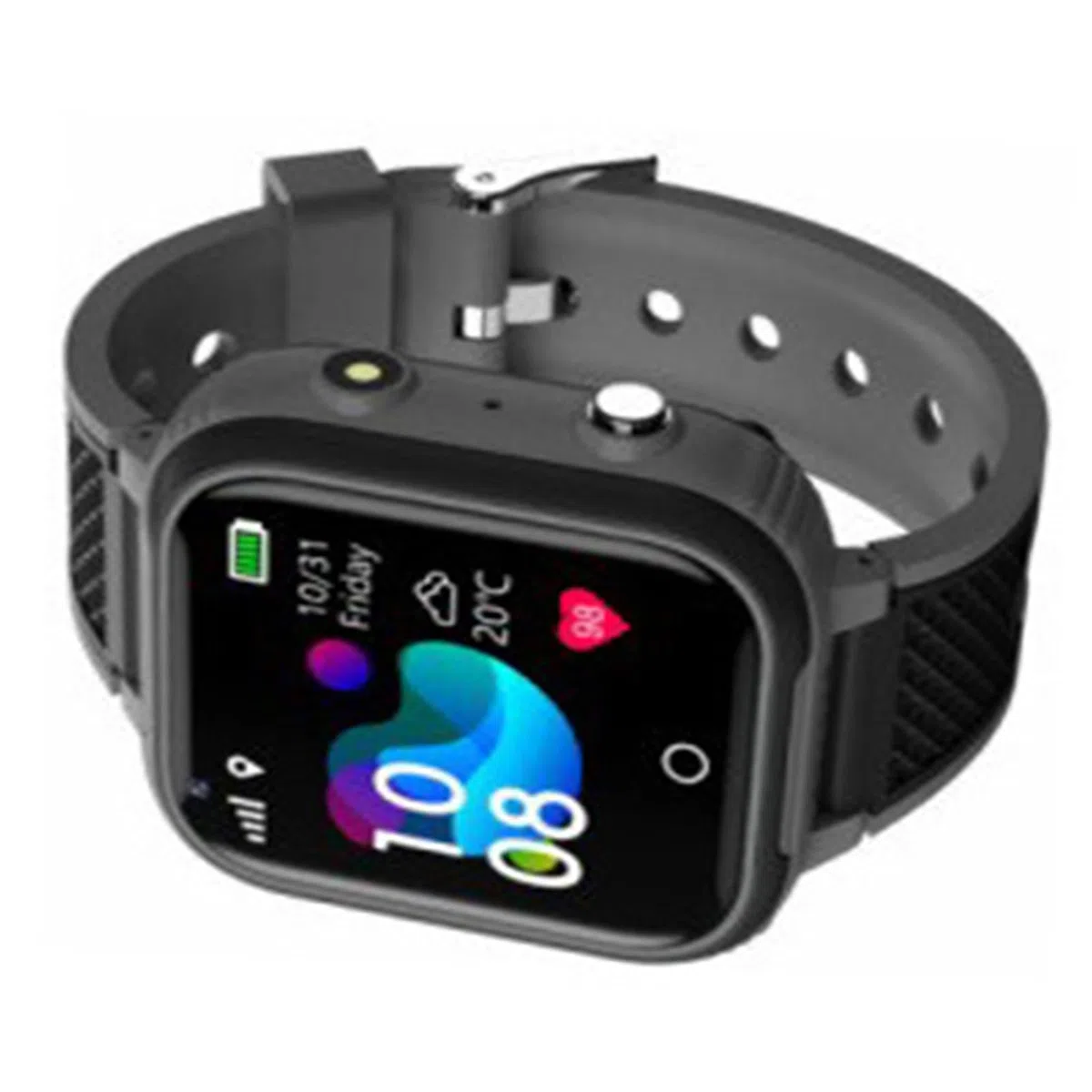 Reloj Inteligente para Niños con Videollamada Inteligente 4G IP67 Resistente Al Agua para Niños y Niñas, Reloj con Seguimiento GPS, Material de Silicona (Negra)