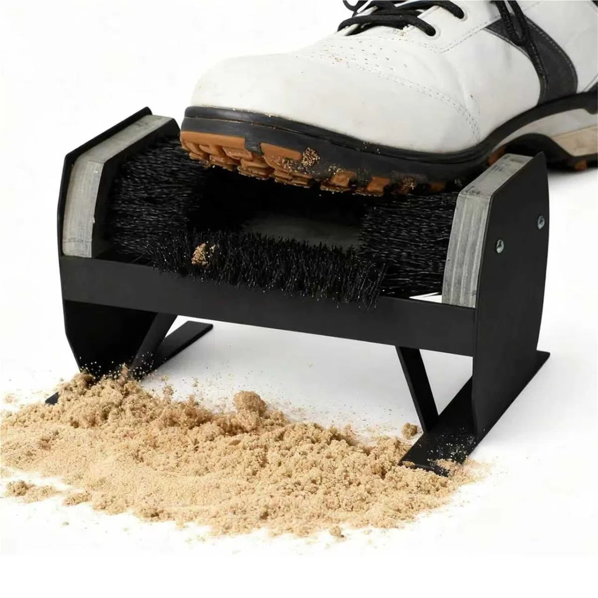 Rascador de botas, cepillo de zapatos para exteriores, marco de metal, herramienta de limpieza rápida para puertas delanteras, casas de campo, jardines, diseño de montaje en suelo, no requiere