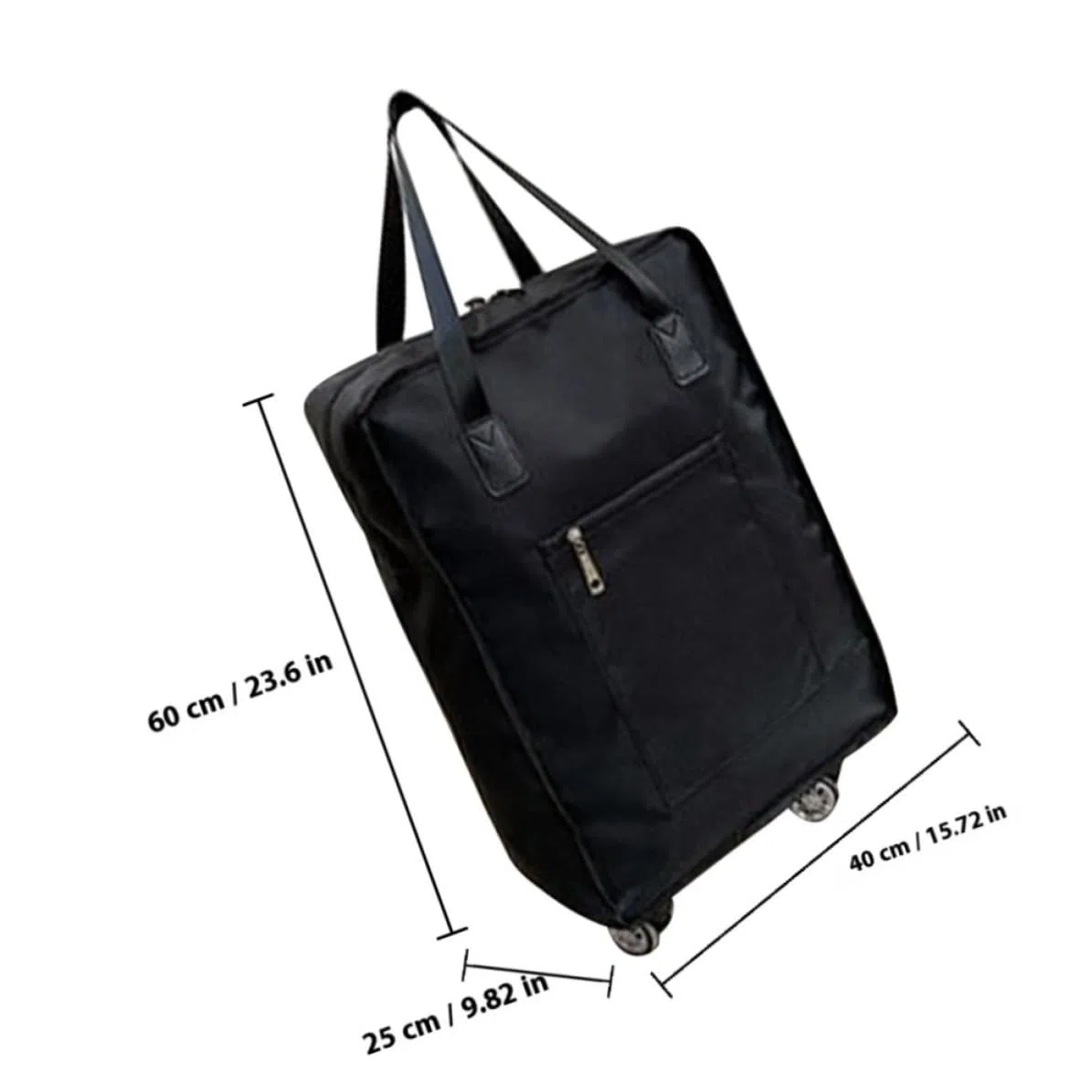 GALPADA Bolsa de Viaje Plegable para Fácil Transporte en Tela Oxford de Gran Capacidad Negra Diseño Compacto y Ruedas Multidireccionales en Viajes