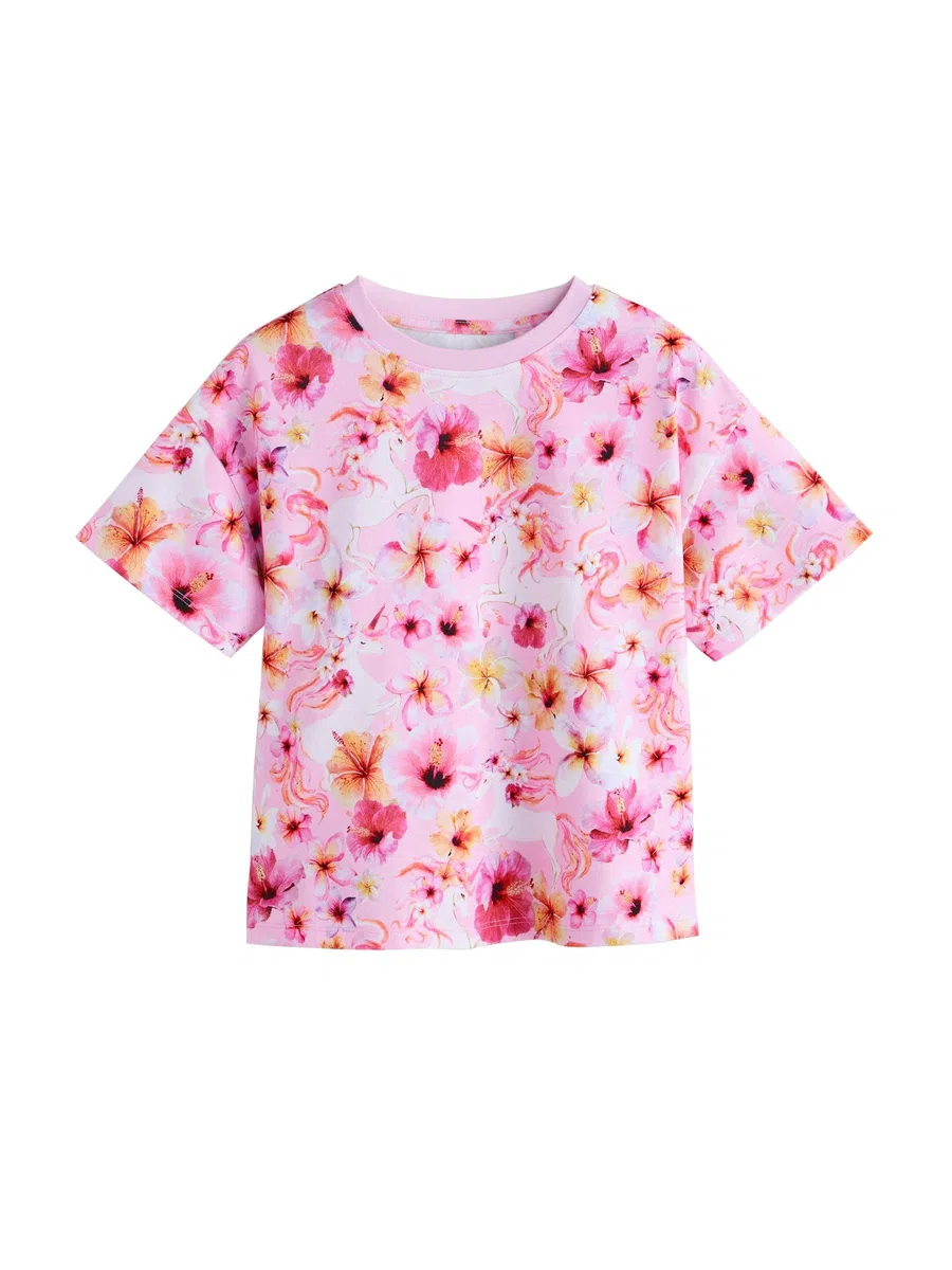 NEXT Niñas Pack de 4 Camisetas con Lentejuelas y Unicornio
