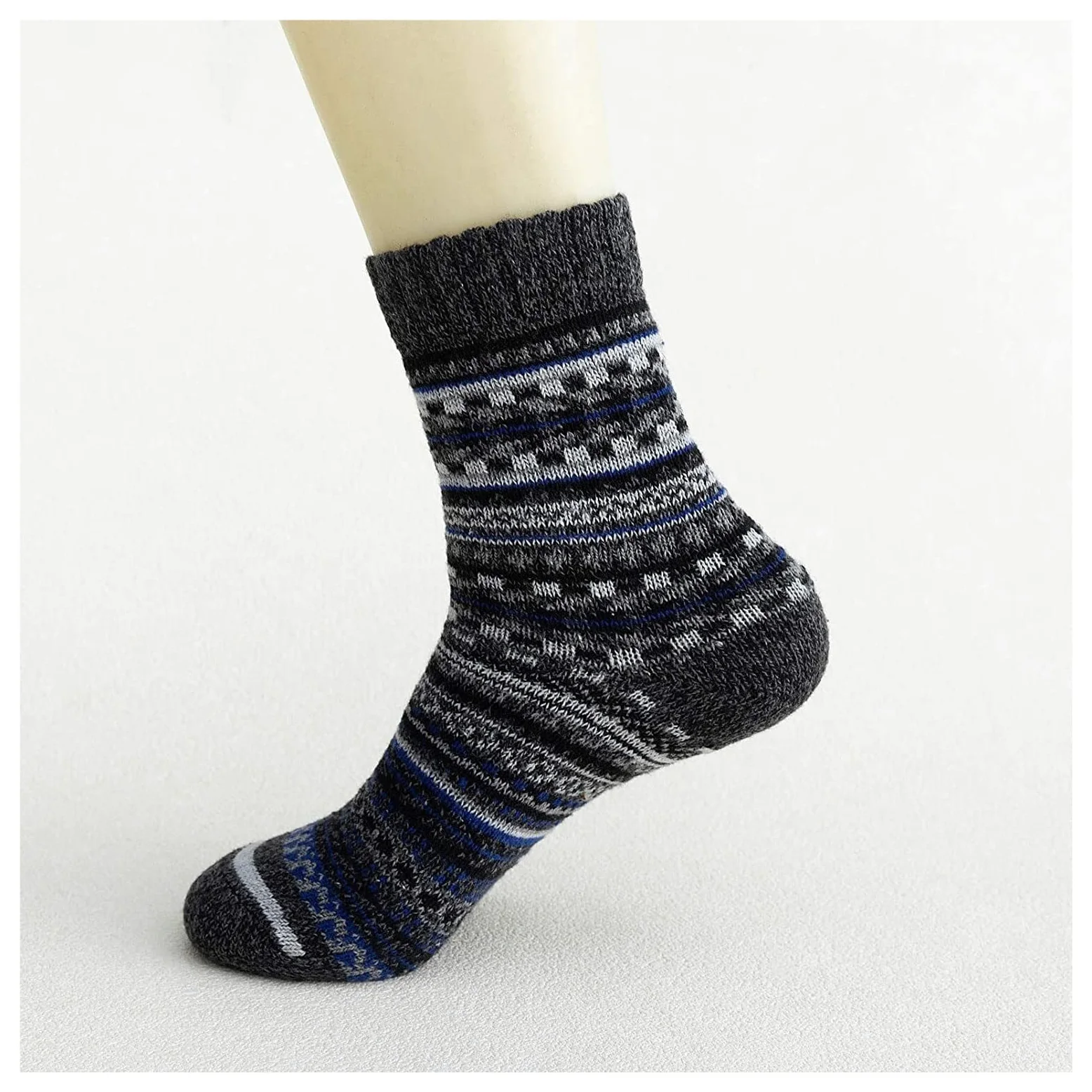 Calcetines Térmicos Calcetines De Invierno Para Mujer, 5 Pares, De Algodón, De Punto Grueso, Vintage, Suaves, Acogedores, Casuales, Para La Tripulación Calcetines Invierno