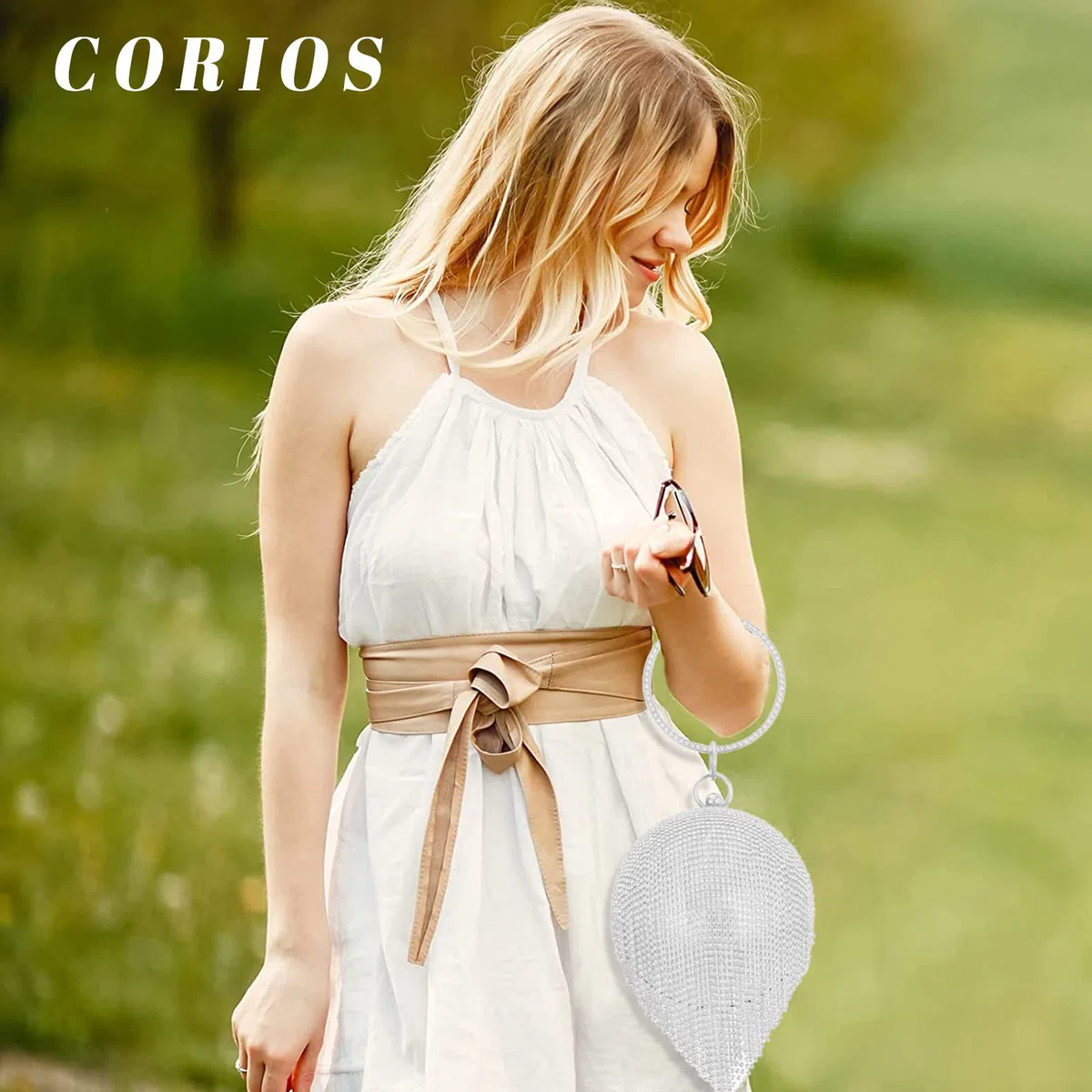 Bolso de Fiesta para Mujer Bolso de Mano de Noche de Cristal con Bola Redonda Diamantes de Imitación Clutch Bolso de Hombro Bolsos Bandolera para Fiesta de Graduación Banquete Boda Plata