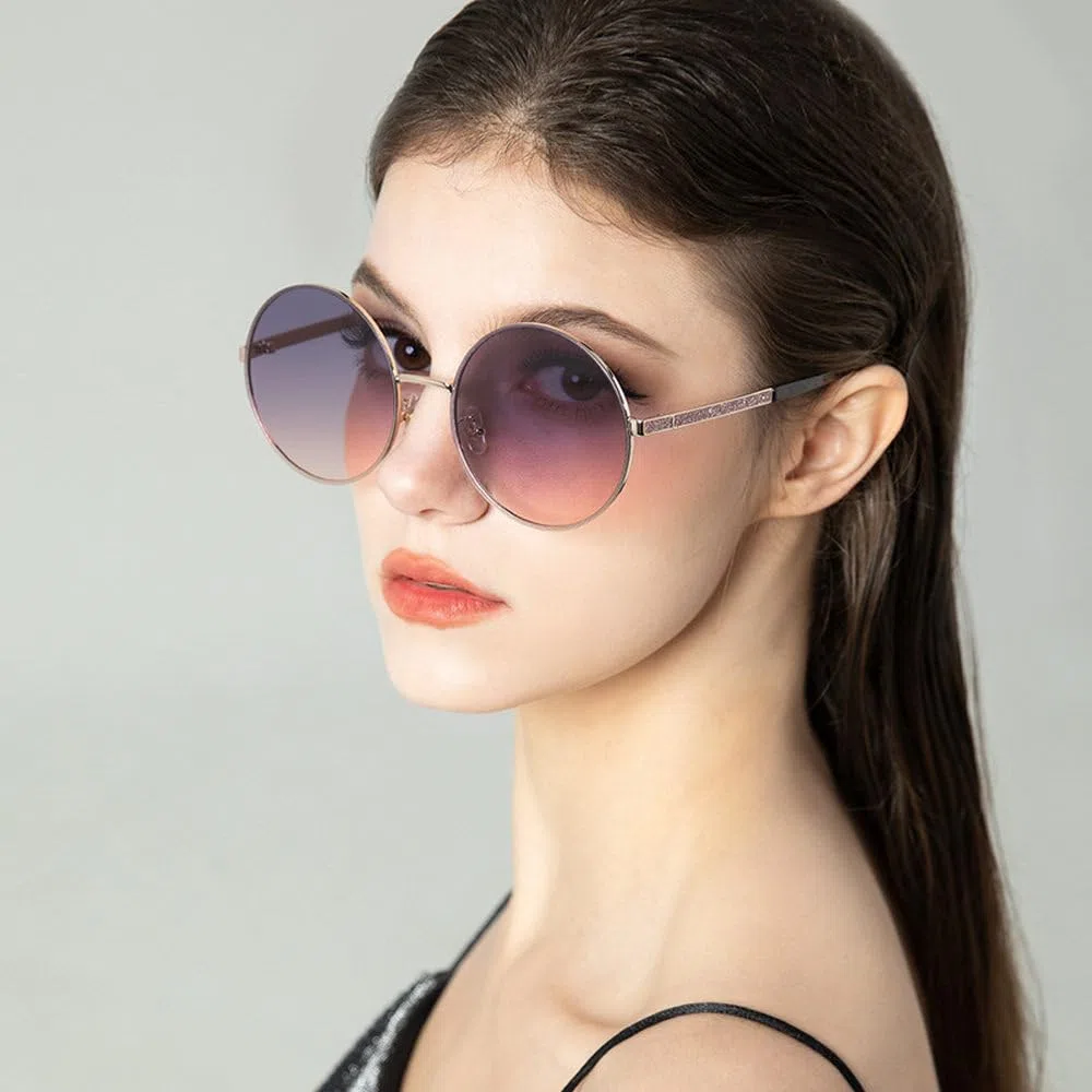 Gafas de sol redondas de gran tamaño para mujer, gafas de sol con espejo para conducir, gafas de sol para mujer con montura grande, lentes con degradado, UV400