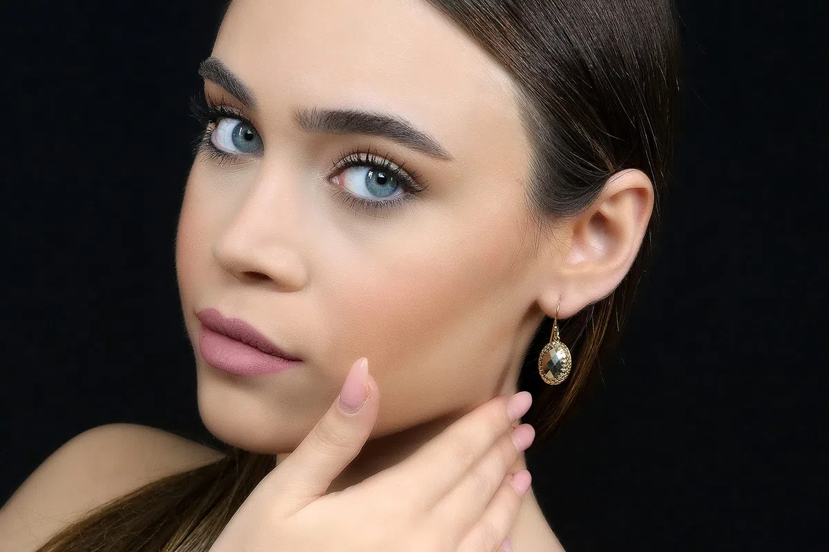 Pendientes de Cristal de Pirita - Pendientes Ovalados de Piedra Natural, Pendientes de Moda, Pendientes para Todos los Días - Pendientes de Oro Intrincados con Caja de Joyería - Elija su Material