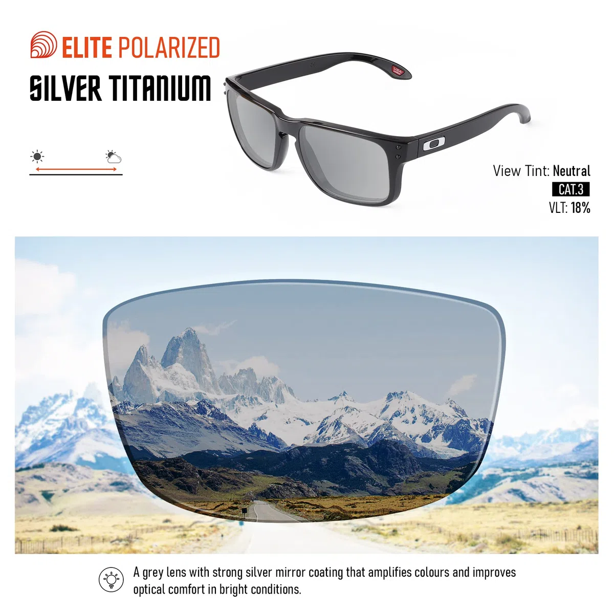 Vaep Lentes de repuesto polarizados para gafas de sol Costa Del Mar Switchfoot - titanio plateado