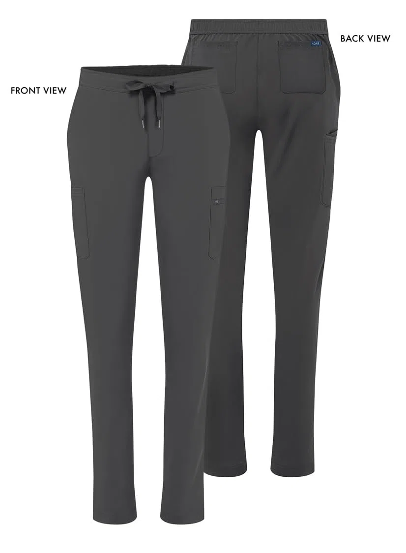 Adar Addition Scrubs for Women - Skinny Leg Cargo Drawstring Scrub Pants