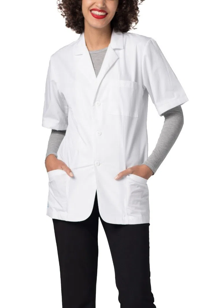 Adar Batas de laboratorio unisex - Bata de laboratorio de manga corta de 79 cm