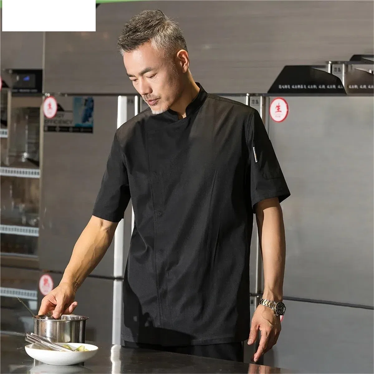 Uniforme de chef Chaqueta de manga corta for chef, uniforme transpirable for cocina, restaurante, hotel, barbería, camarero, camisa trabajo unisex para chefs