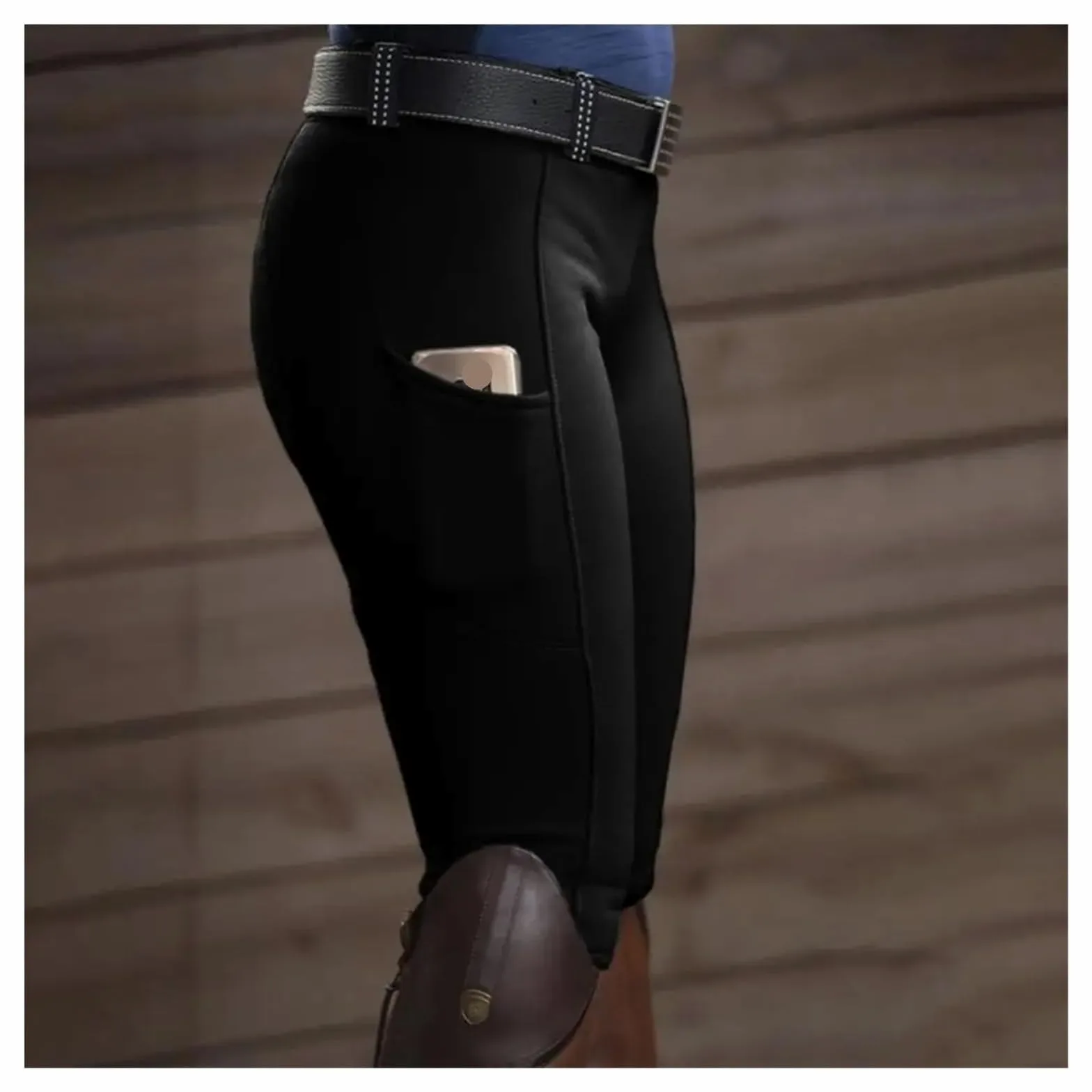 Mallas de equitación con Bolsillo y realce Cadera for Mujer, Pantalones, calzas ecuestres para Actividades Al Aire Libre