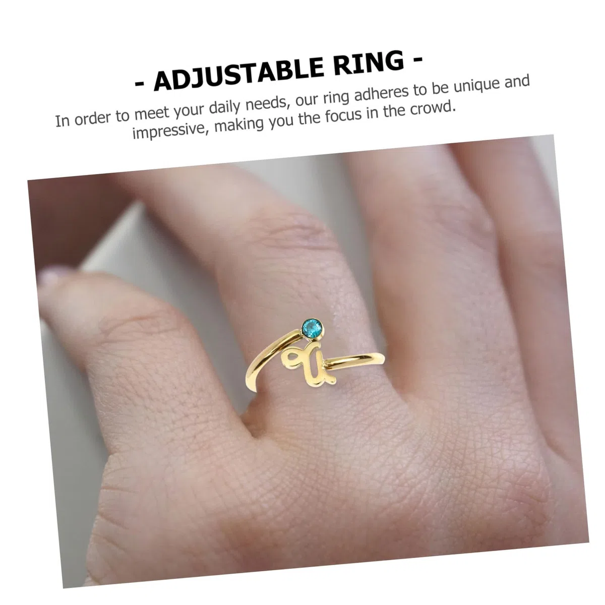 Didiseaon Anillo Abierto del Zodíaco Ajustable Circonita, Dorado | Acero Inoxidable, Diseño para Mujeres y Niñas, Adecuado para Boda y Fiesta