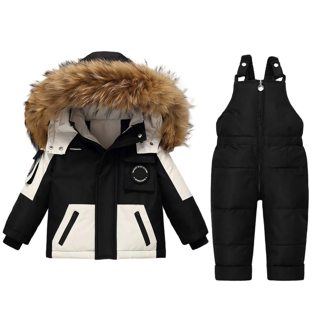 Genérico Mono De Nieve NiñO,Traje De Nieve De Invierno Aislante para NiñAs Mono De Esquí con Peto Y Chaqueta para Jugar Al Aire Libre En Climas FríOs