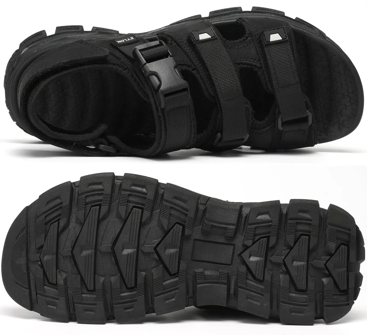 Sandalias Trekking Hombres Deportivas Verano Exterior Senderismo Zapatos con Punta Abierta Cuero Sandalias de Playa