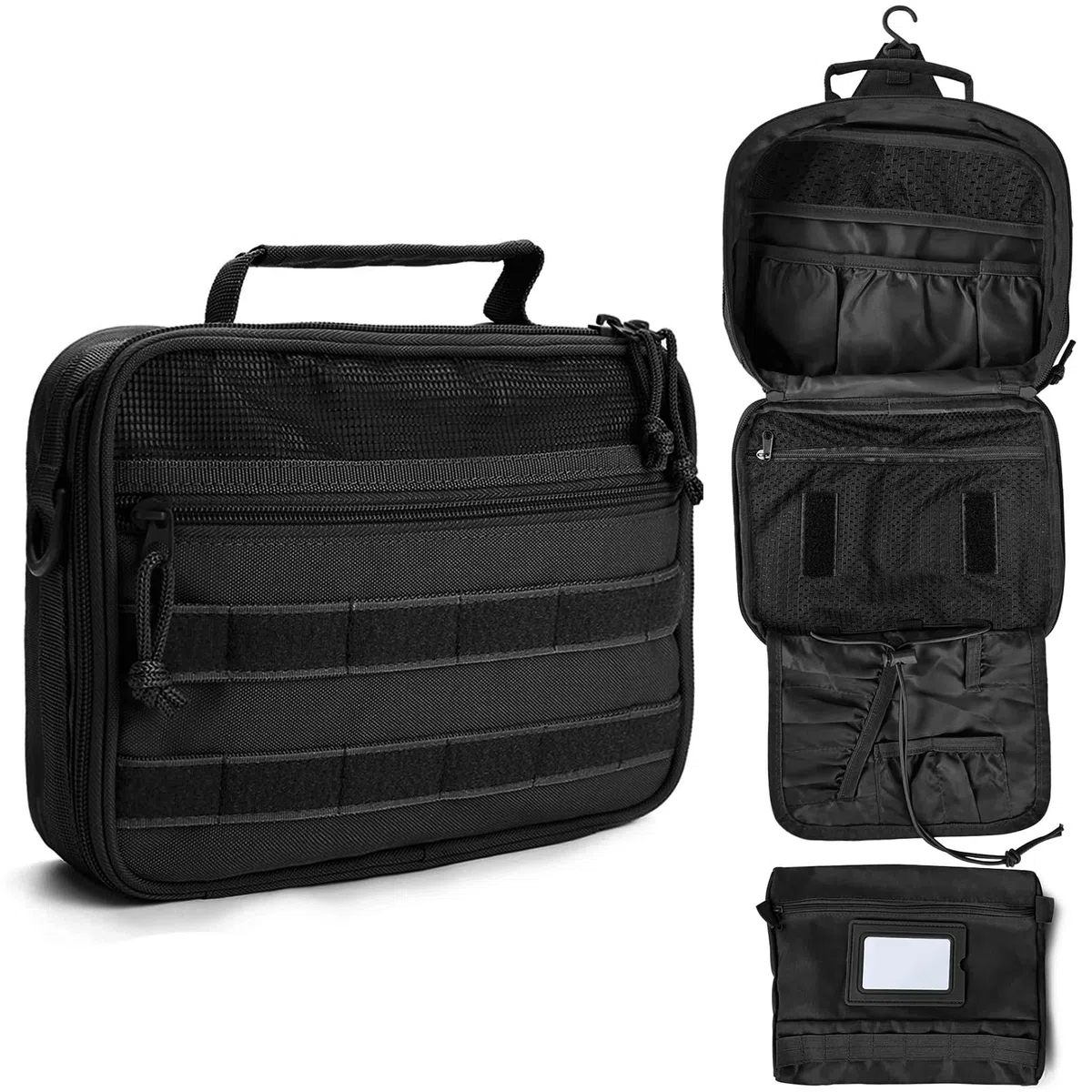 SMONT - Neceser táctico para Hombre, Kit de Aseo para Colgar, Bolsa de Afeitado para Viajes, Accesorio de baño, 24 cm