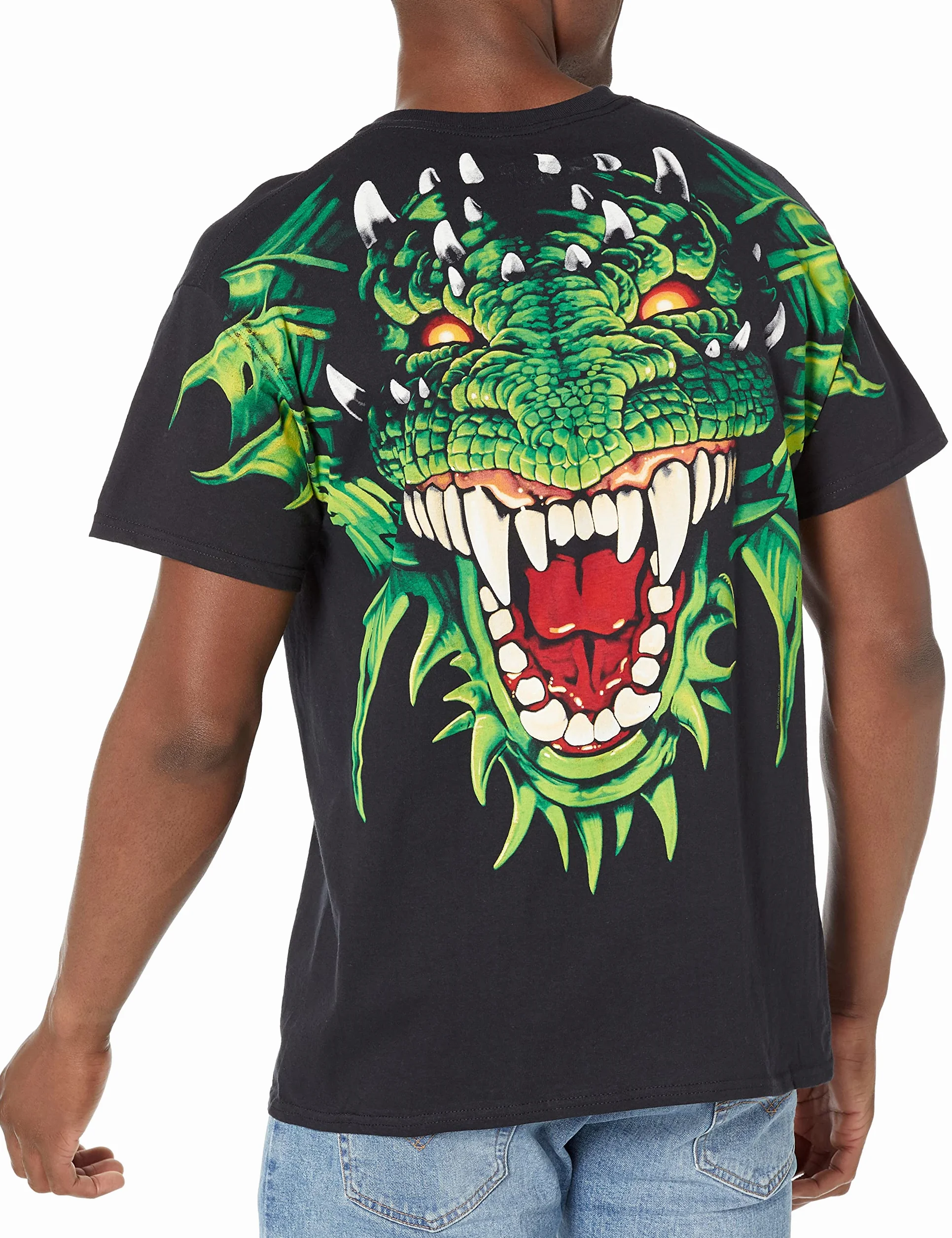 Liquid Blue Camiseta con Estampado de Cabeza de dragón de fantasía, Negro, M para Hombre