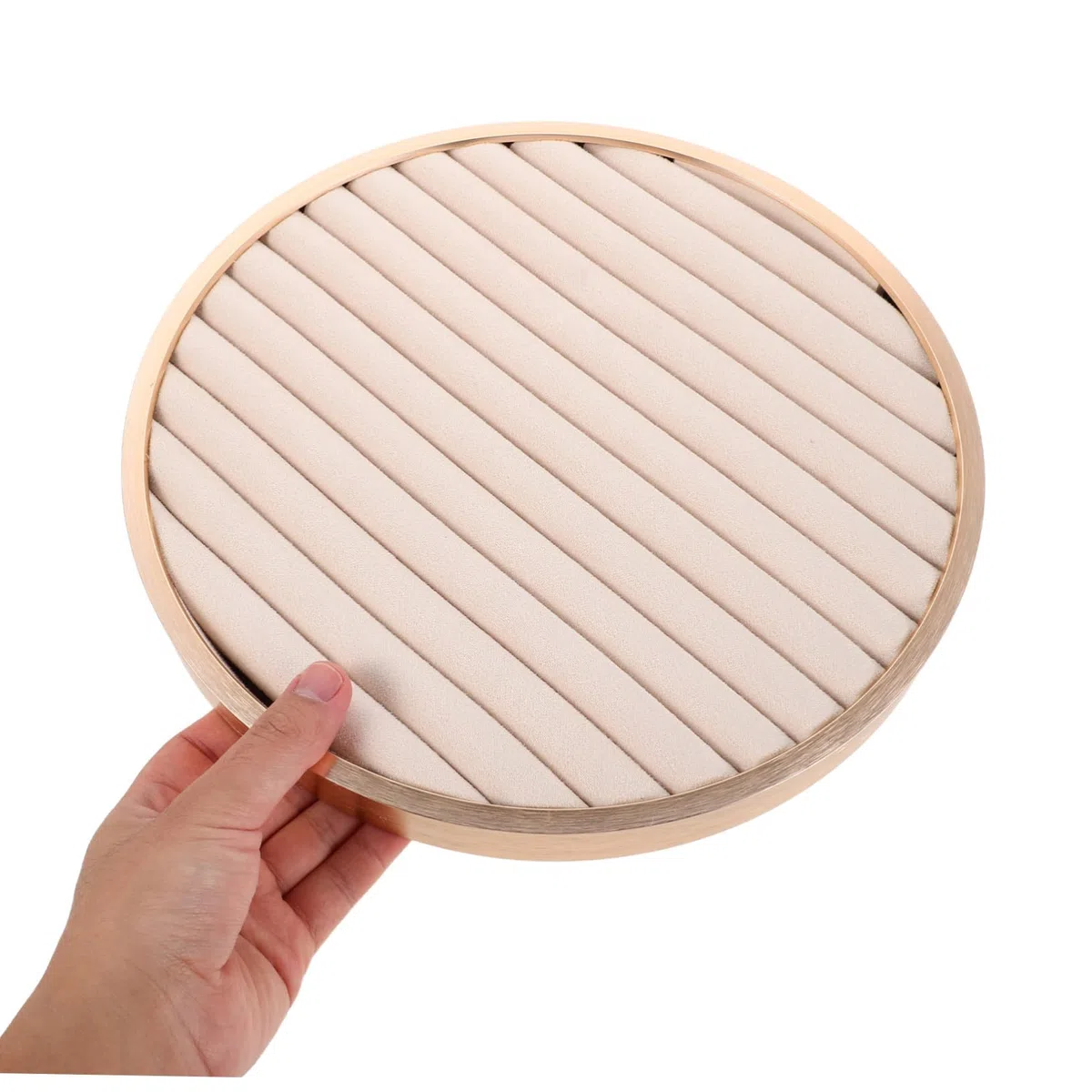 Bandeja Organizadora De Anillos Bandeja Organizadora De Anillos Pequeña Para Joyería Beige