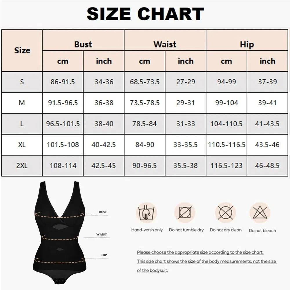 Genérico Fajas De Mujer Body Body Shapewear for Mujer Control de Barriga con Cuello en V Diseño Cruzado Butt Shaper Invisible