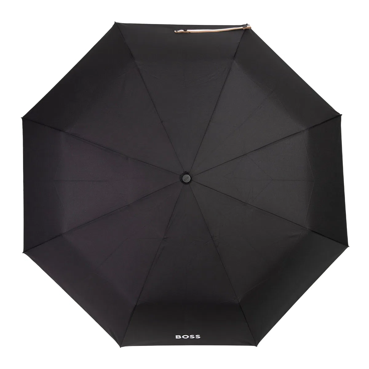 HUGO BOSS Iconic HUG321A - Paraguas de bolsillo (poliéster, tamaño abierto: longitud aprox. 56 cm, diámetro: 90 cm), Negro, Klein, Iconic