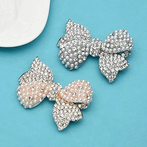 Broches de Mujer con Diamantes de imitación y Perlas, broches con Lazo para Mujer, broches de Flores para Fiesta de Bodas y Oficina, broches de Regalo