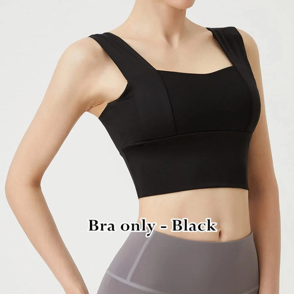 ,Sujetador deportivo para mujer,Sujetador deportivo push up para mujer Gimnasio Acolchado Tanque de yoga Correa ancha Top deportivo Fitness Mujer Sujetador de yoga sólido Crop Top,Purple,XL (Black S)