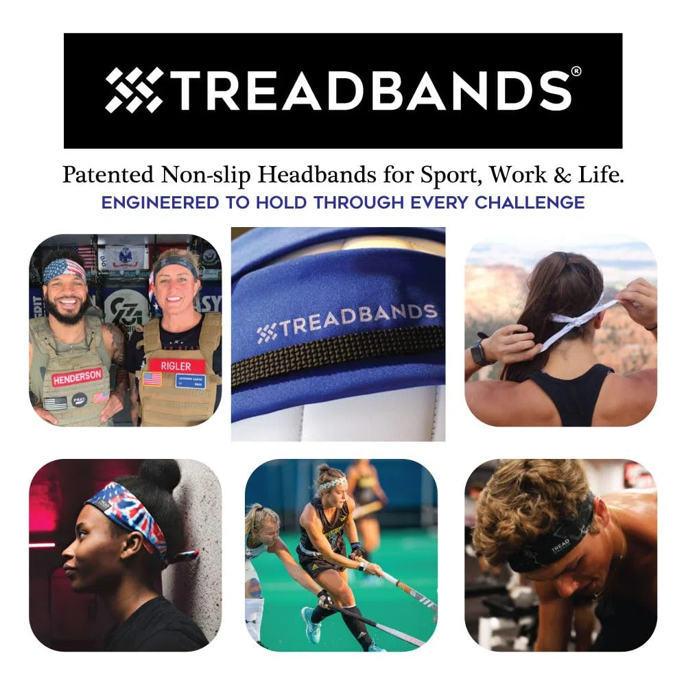 TREAD BANDS Banda de Rodadura Antideslizante para Todo Terreno, diseño garantizado para Permanecer en su Lugar y Mantener el Sudor lejos de Tus Ojos, tecnología de Agarre patentada