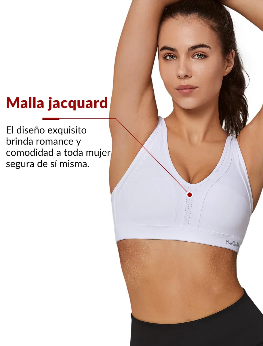 Yvette Sujetador Deportivo Soporte Fuerte Acolchado Espalda Cruzada Pechos Grandes Correr Fitness Yoga Sujetador