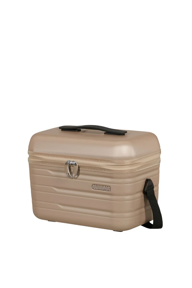 American Tourister Flashline Beauty Case & Neceser de Maquillaje para Hombre y Mujer, Bolsa de Maquillaje para Viajes y Uso Diario, maletín de cosméticos, 36 cm, Oro Marfil
