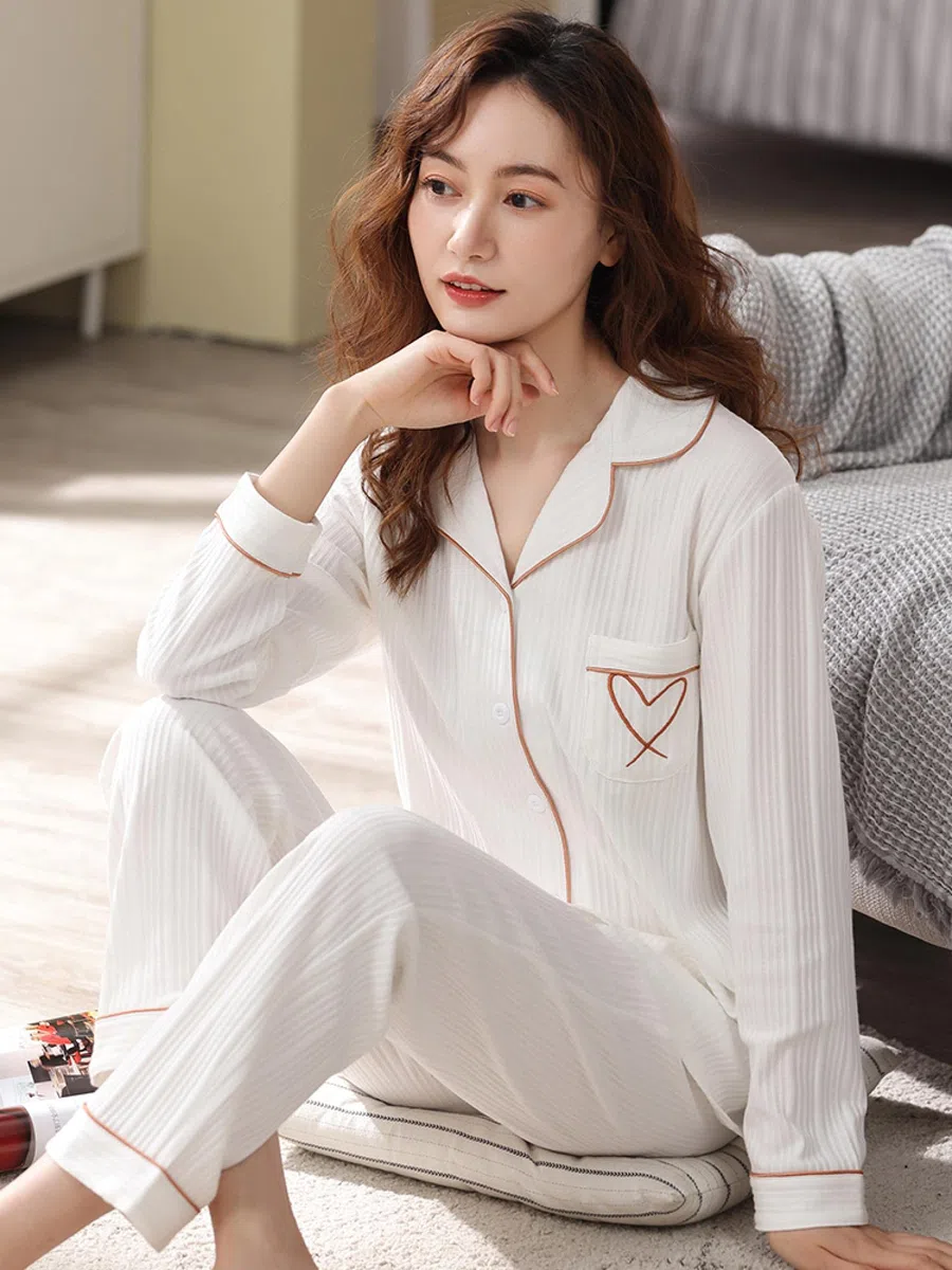 Un Pijama Cómodo Pijamas para Mujer Pijamas para Mujer Pijamas De Algodón Puro Conjunto De 2 Piezas Ropa De Dormir para Mujer Ropa De Casa 100% C,White-XXL