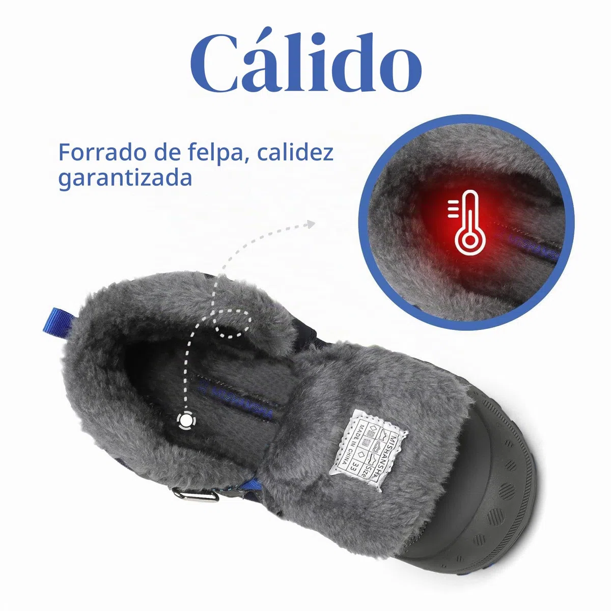 Mishansha Botas de Nieve Niño Botas Antideslizantes, Azul 31 | Forro cálido, cierre de autollenado, puntera reforzada, suela con dibujo, colegio, paseos, nieve