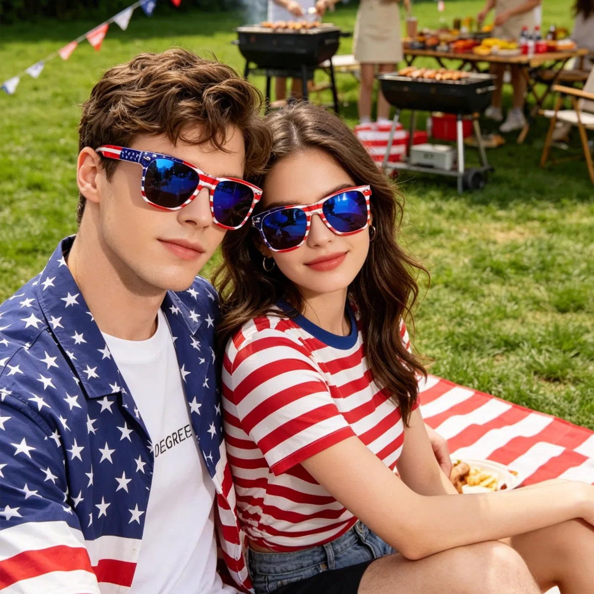 Gafas de sol a granel con la bandera estadounidense para adultos, clásicas, Patriot, 4 de julio, protección UV400, paquete de 50/100