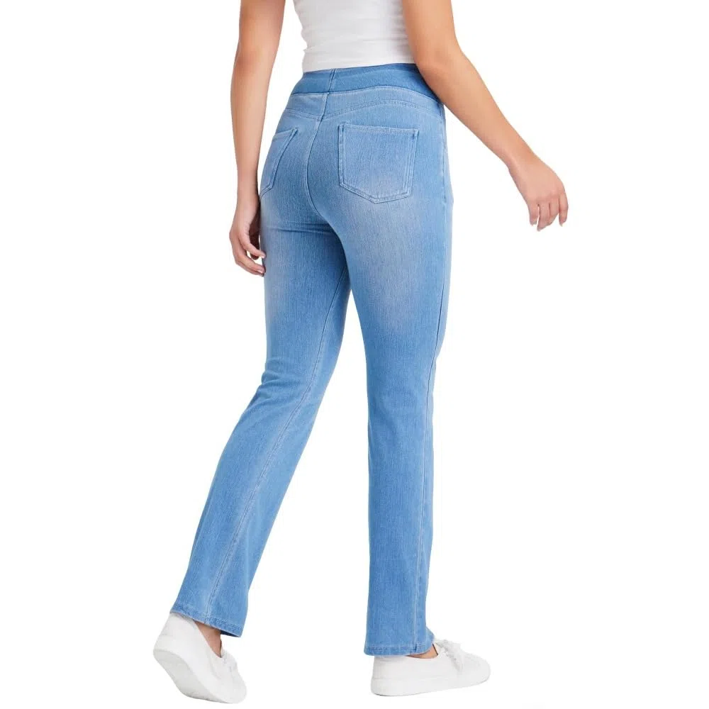 Jeans Mujer Stretch de Tiro Alto Corte Bootcut Lavado Denim Pantalones Casual Efecto Moldeador con Bolsillos Ajuste Recto y Cómodo mujeres/B/L