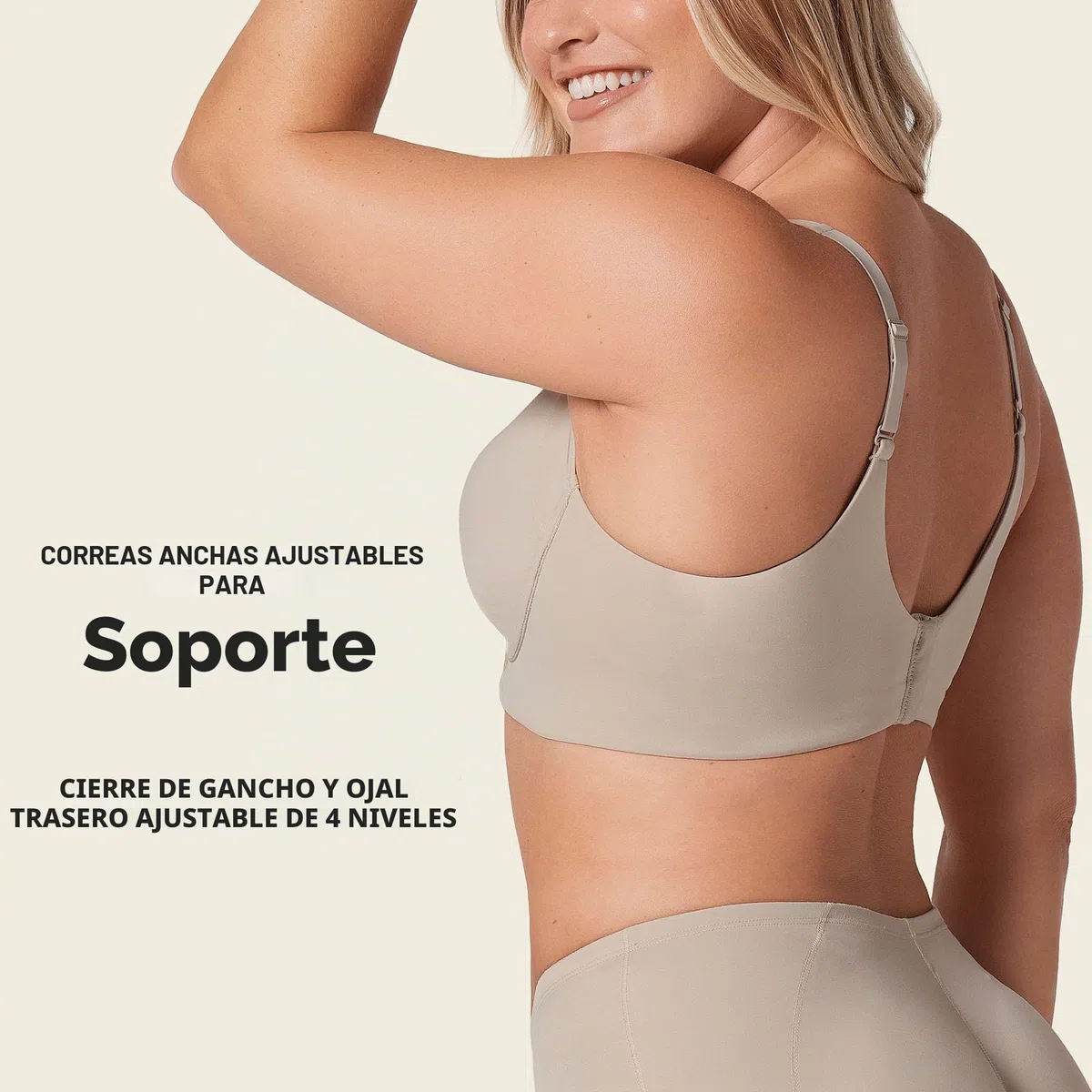 Leonisa Everyday Bra Sujetador sin Aro Ultracómodo de Alta Sujeción y Cubrimiento - PowerSlim, Copas Espuma, Tirantes Removibles, Uso Diario, Hecho en Colombia