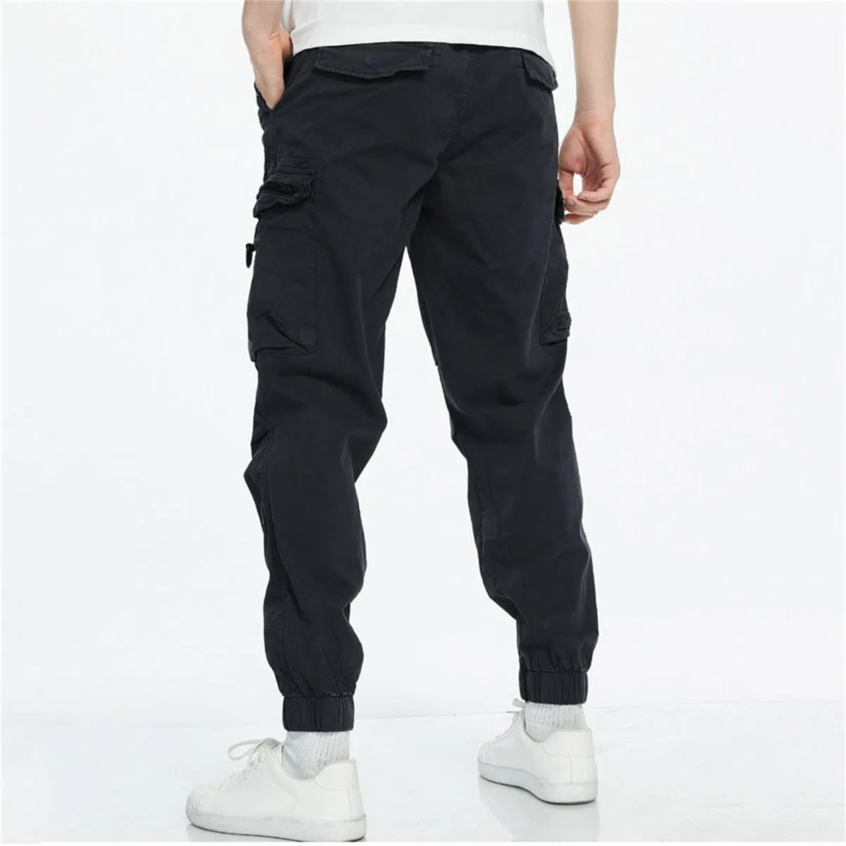 Generisch Pantalones cargo chinos para hombre con bolsillos, pantalones cargo elásticos, pantalones de chándal para hombres con cintura elástica, pantalones cargo de algodón, pantalones cargo