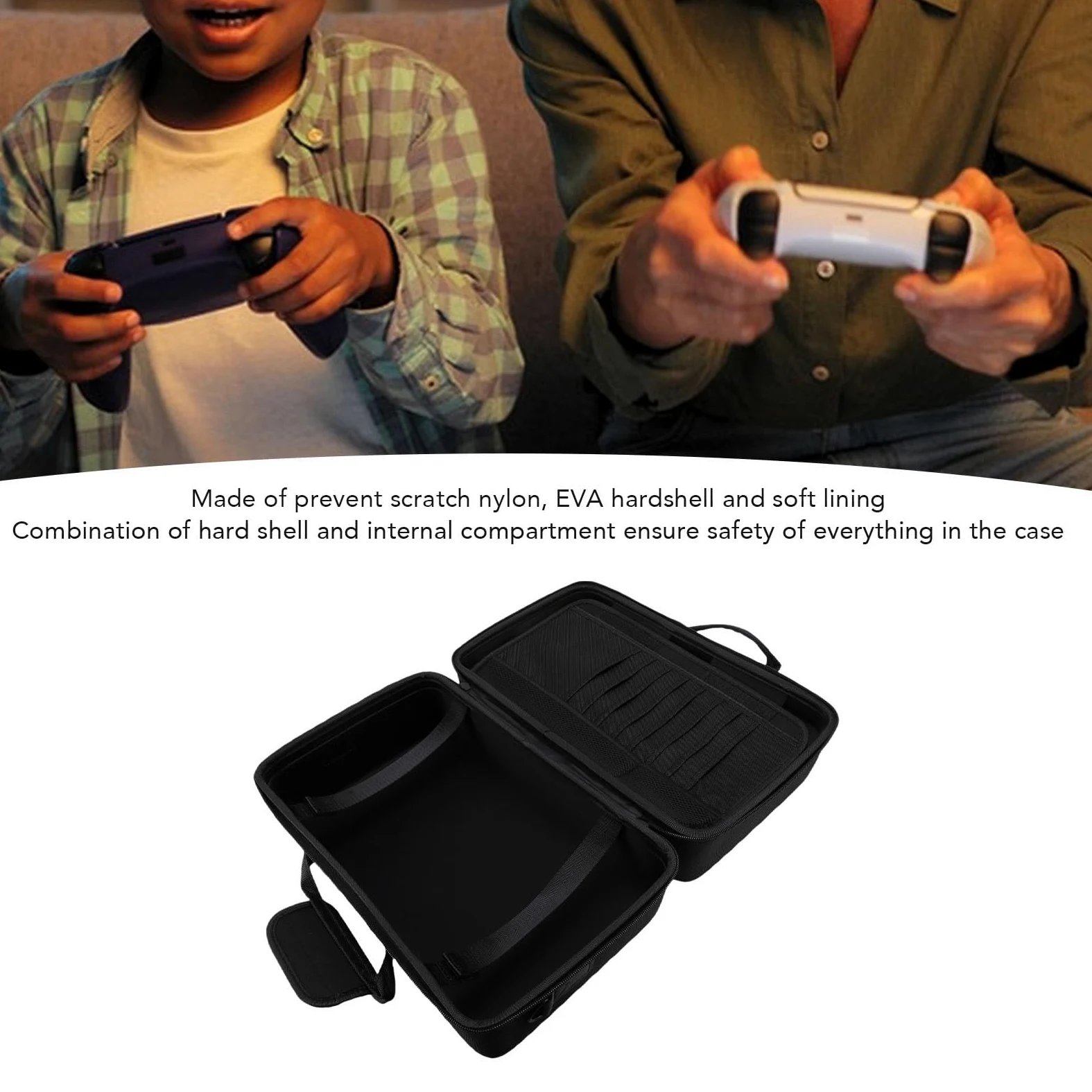 Slim Home Game Console Bolsa Protectora de Viaje Gran Capacidad Antideslizante para Controlador Base Vertical Interior/Exterior Nylon y EVA (Black)