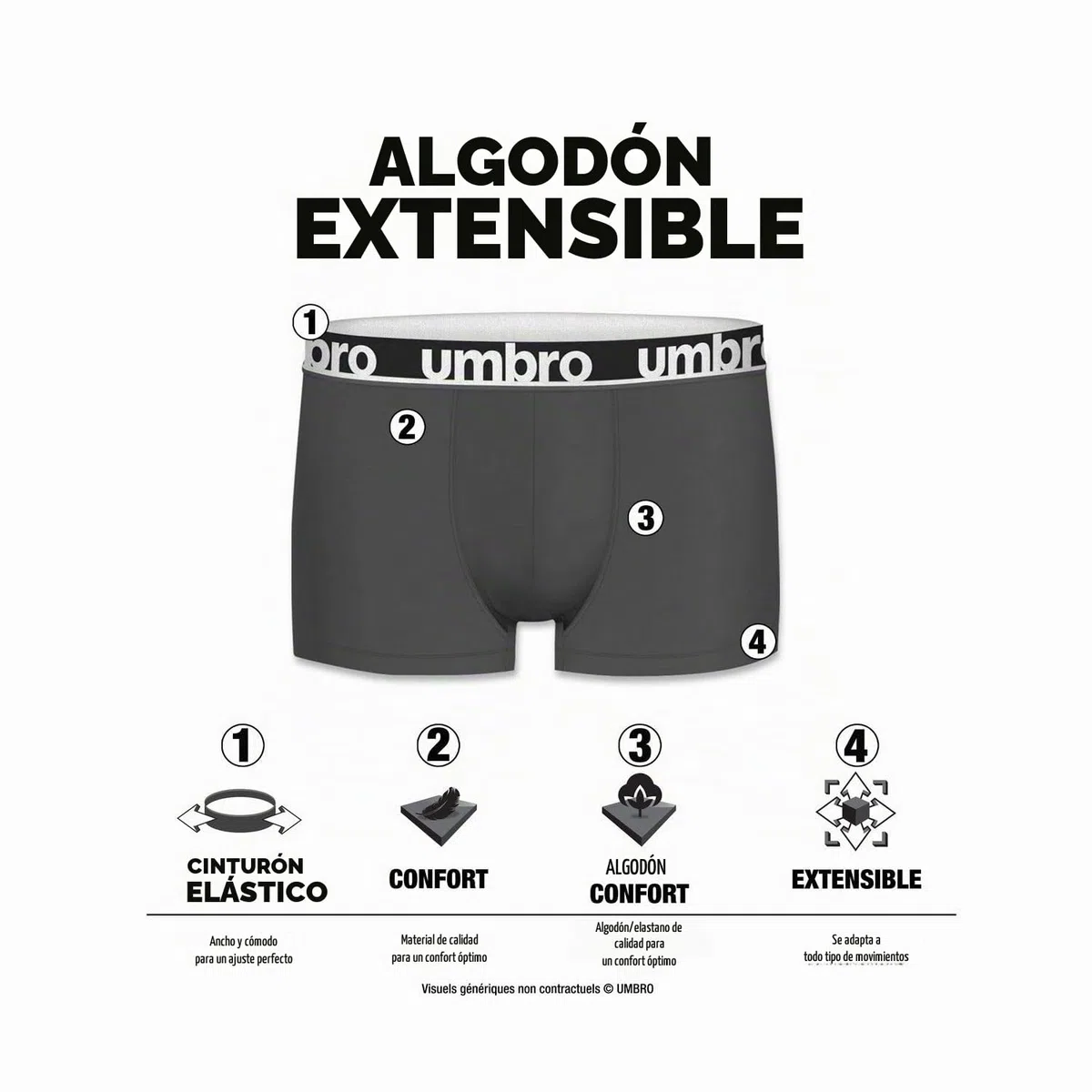 Umbro Umbro Boxer Umb/1/Bcx8 Ropa Interior de Hombres Hombre (Pack de 8)
