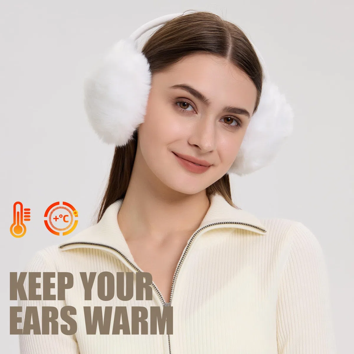POXIMI Orejeras de invierno ajustables para mujer, con forro polar