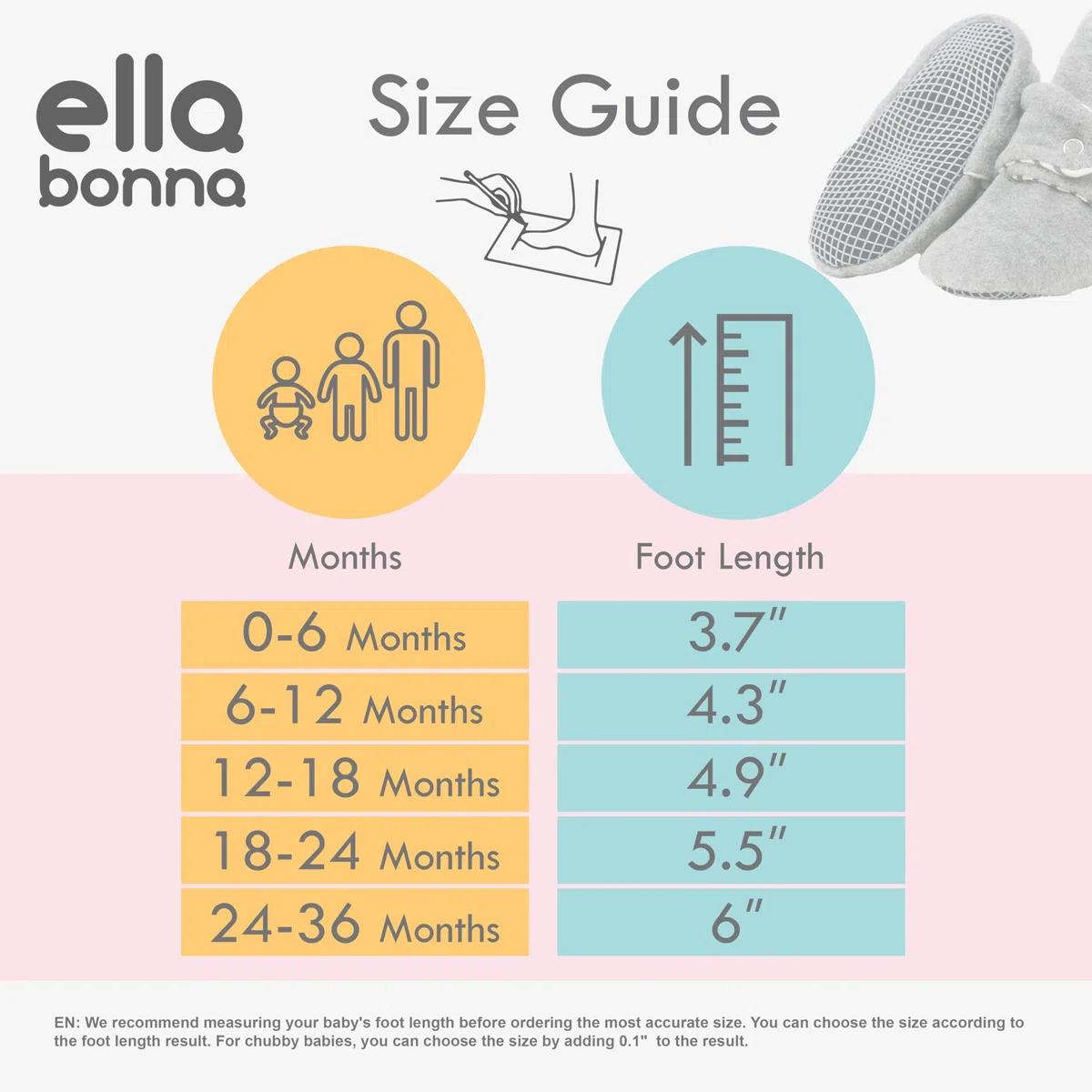 Ella Bonna Mini botines de forro polar con parte inferior antideslizante, flexibles, para bebés y niñas