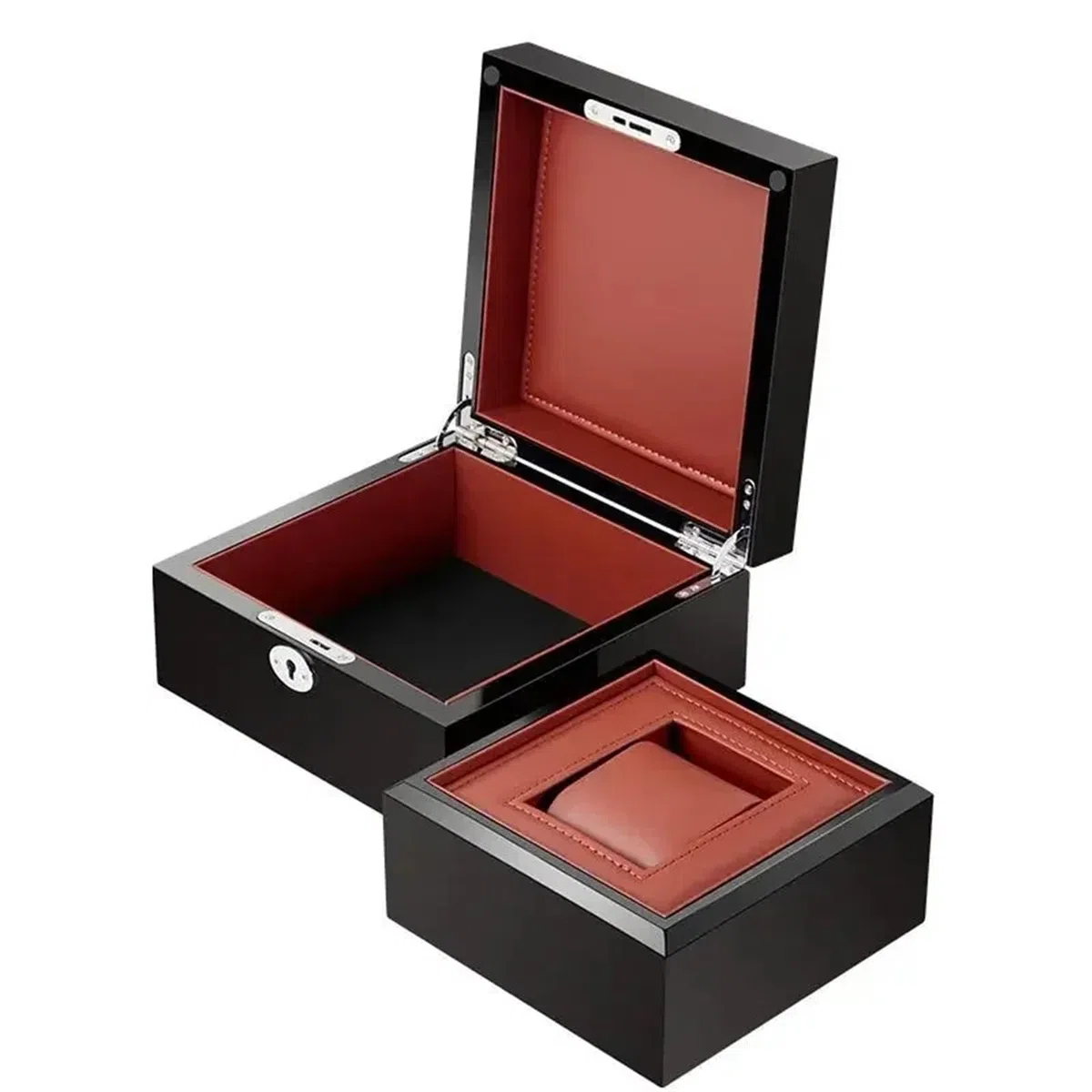 Caja para relojes de madera maciza Vitrina de caja reloj