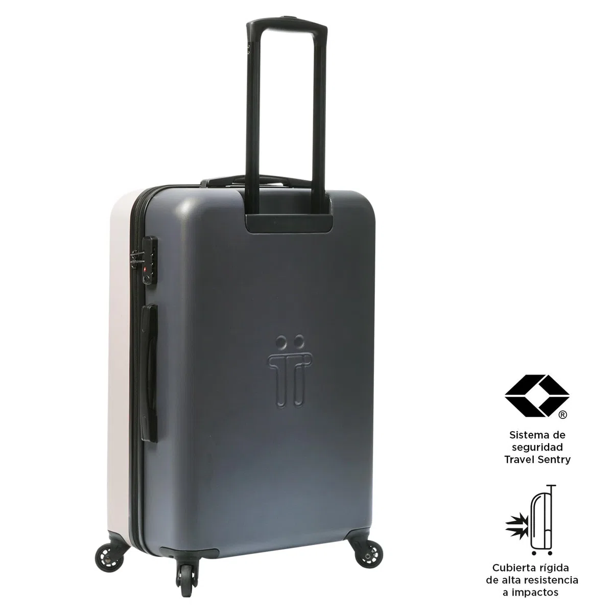 TOTTO - Maleta Rígida Mediana, Modelo Bazy, 46 x 68 x 26 cm, Capacidad 63 L, Alta Resistencia a Impactos, Ruedas 360º, Manija Telescópica, Correas Compresión Internas, Candado TSA, Color White Sand