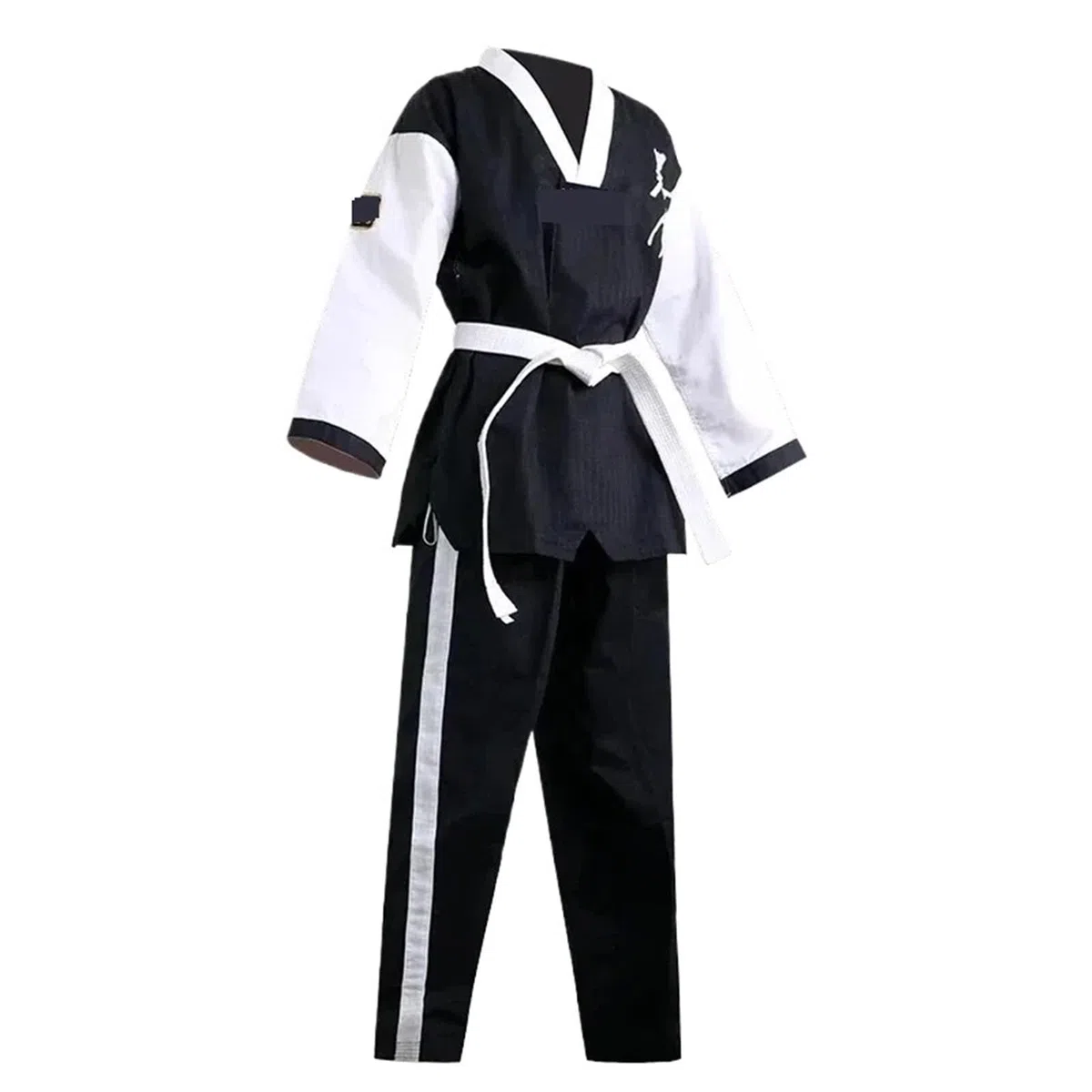Traje de Karate Traje de polialgodón Taekwondo acanalado for niño adulto, uniforme Karate, atletismo artes marciales
