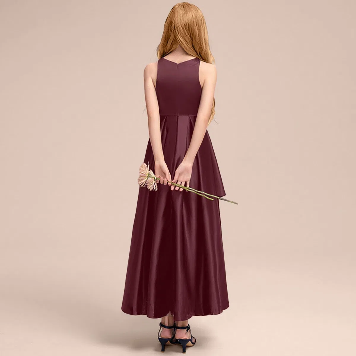 Genérico Vestidos Casuales para niñas cómodos Vestidos de niña Elegante y Estampado Vestido Veraniego Floral Disponible para bebé y niñas Vestido con diseño Floral Cuello Halter Moderno