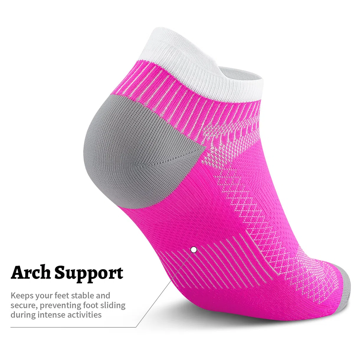 PAPLUS Calcetines de compresión de tobillo para hombres y mujeres, 2/4/6 pares, calcetines de compresión de corte bajo para correr con soporte de tobillo